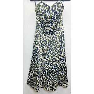 Steady Clothing Cheetah Print Strapless Midi Dress M Pinup Rockabilly Mob Wife